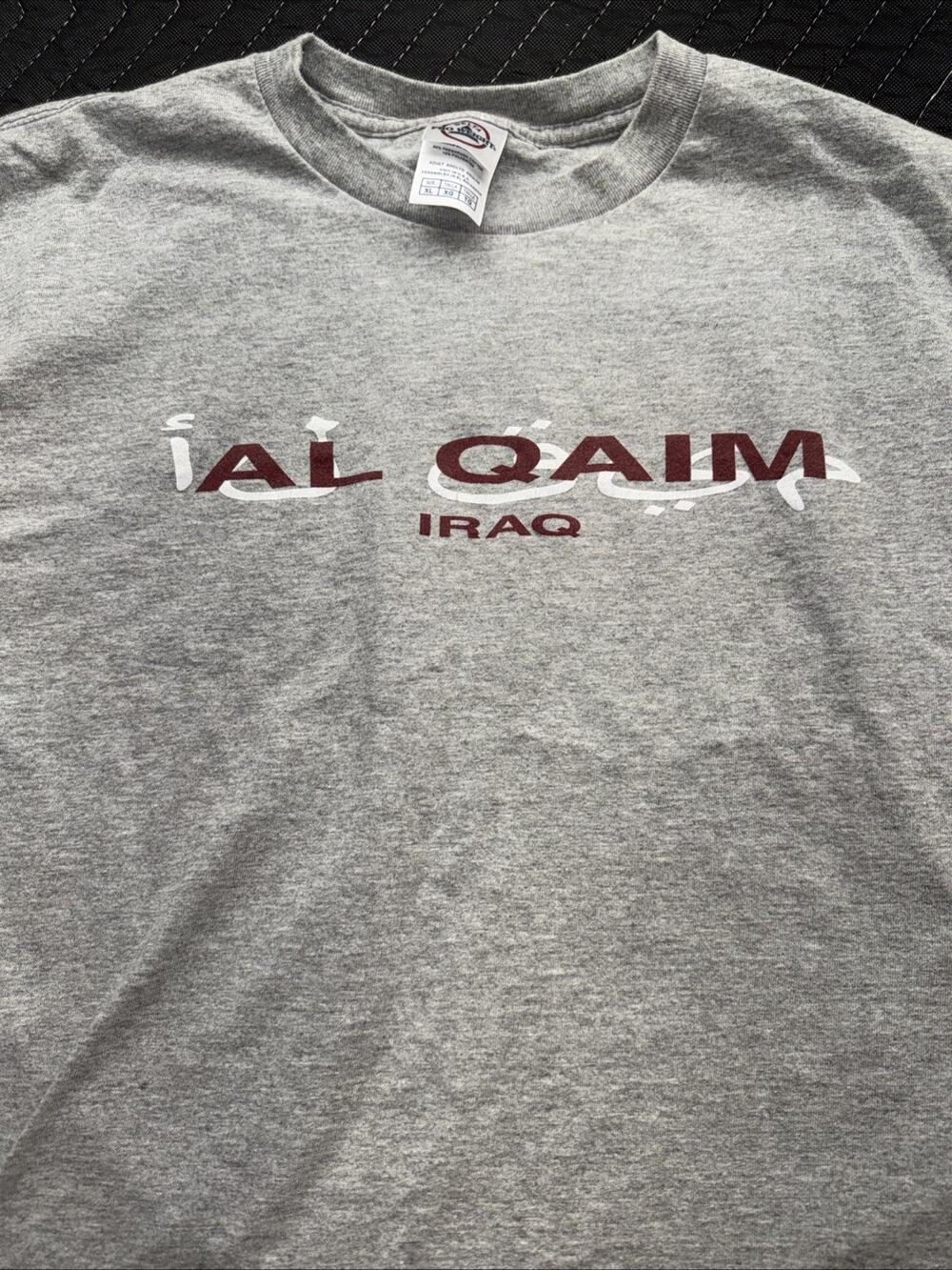 Al Qaim Iraq T Shirt XL Delta Pro Weight Military Veteran Deployment Gray Y2K